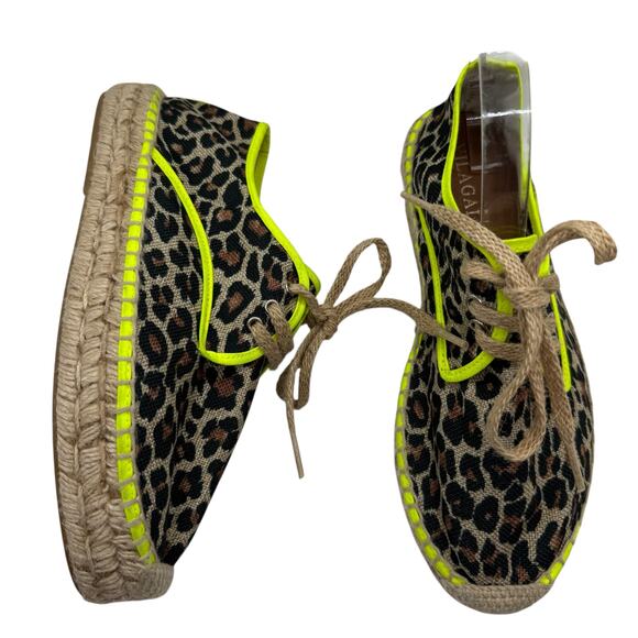 Vilagallo Tropico Blucher Espadrilles Leopard Print Shoes Size 39 / 9 - Picture 1 of 8